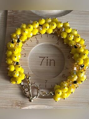Yellow and Gold Bracelet and earrings set